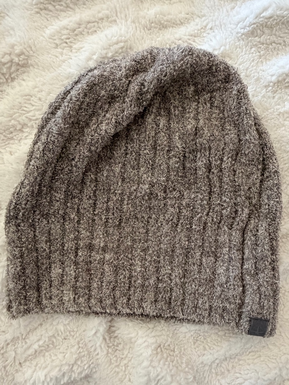 Barefoot Dreams CozyChic Lite Ribbed Slouchy Beanie Gray